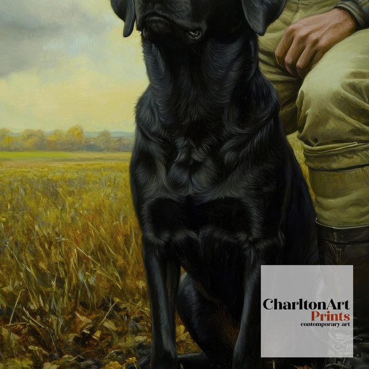 Black Labrador Watercolor Print Cottagecore Decor Rustic Dog Painting Loyal Companion Wall Art