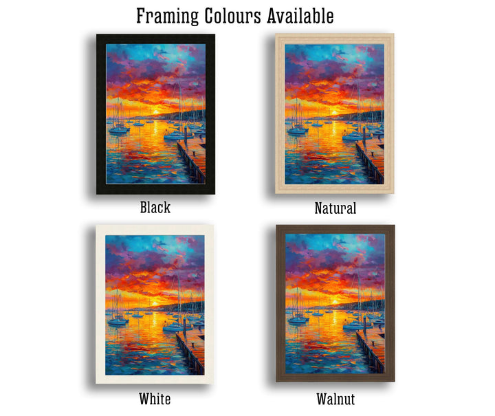 Poole Harbour Oil Painting Poster Dorset England Wall Art Coastal Landscape Print Gift for UK Travel Lovers and Fans of Scenic British