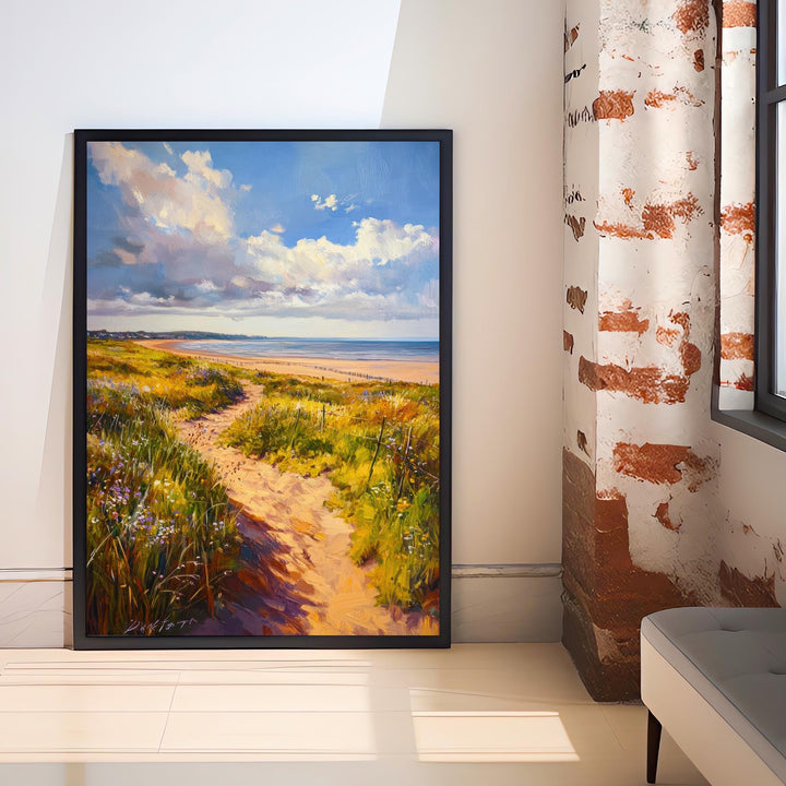 West Kirby Oil Painting Poster Wirral England Wall Art Coastal Landscape Print Gift for UK Travel Lovers and Fans of Scenic British