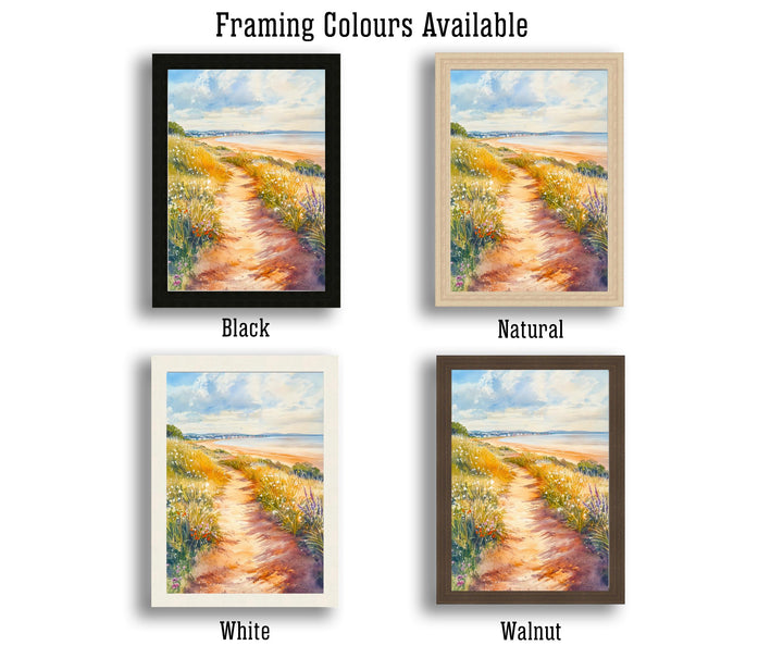 West Kirby Watercolor Painting Poster Wirral England Wall Art Coastal Landscape Print Gift for UK Travel Lovers