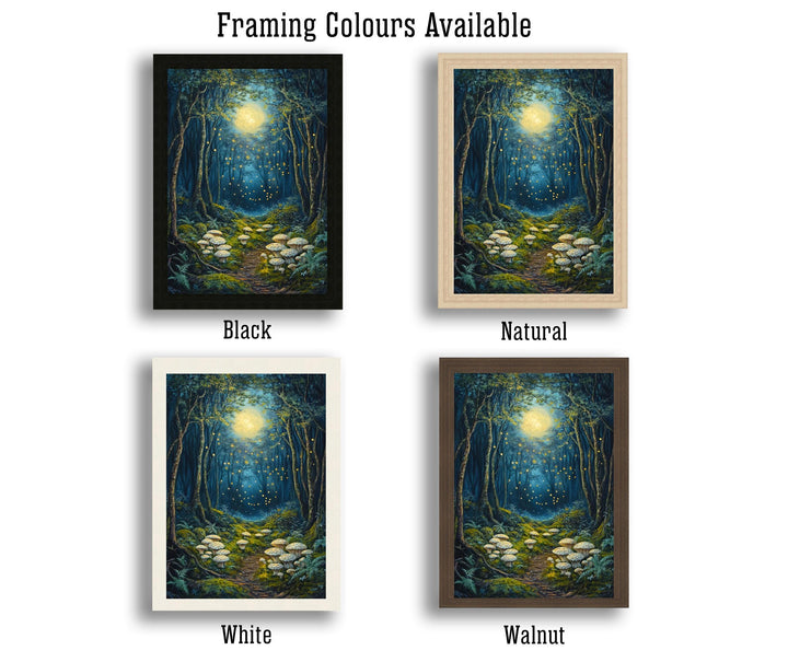 Enchanted Fairy Grove Art Print Mystical Woodland Wall Art Vintage Fantasy Poster for Living Room Bedroom or Gallery Wall Whimsical Nature