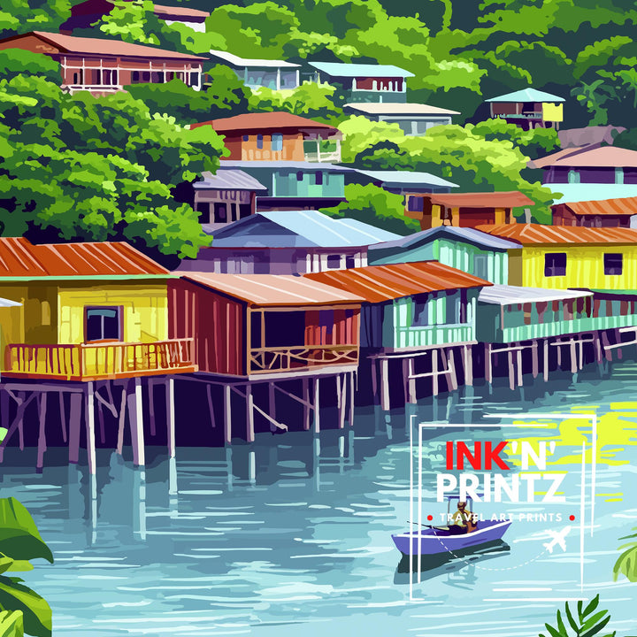 Honduras Central America Travel Poster Print Wall Art Tropical Landscape Gift for Latin America Lovers and Fans of Scenic Caribbean