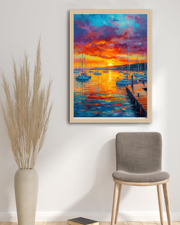 Poole Watercolour Painting Poster Dorset England Wall Art Coastal Landscape Print Gift for UK Seaside Lovers and Fans of Scenic British