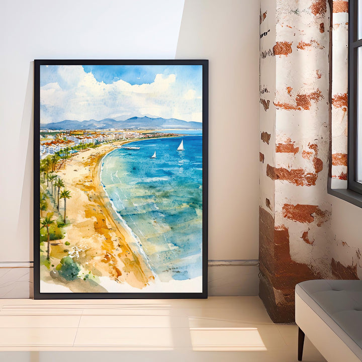 La Manga Spain Watercolour Print Mar Menor Coastal Art Spanish Beach Poster Mediterranean Sea Landscape Murcia Region Travel Wall Decor