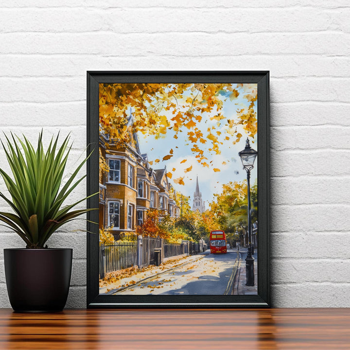 West Ealing Watercolour Print London W13 Art Suburban Street Scene Victorian Houses Home Decor Ealing Gift Commuter Town Poster