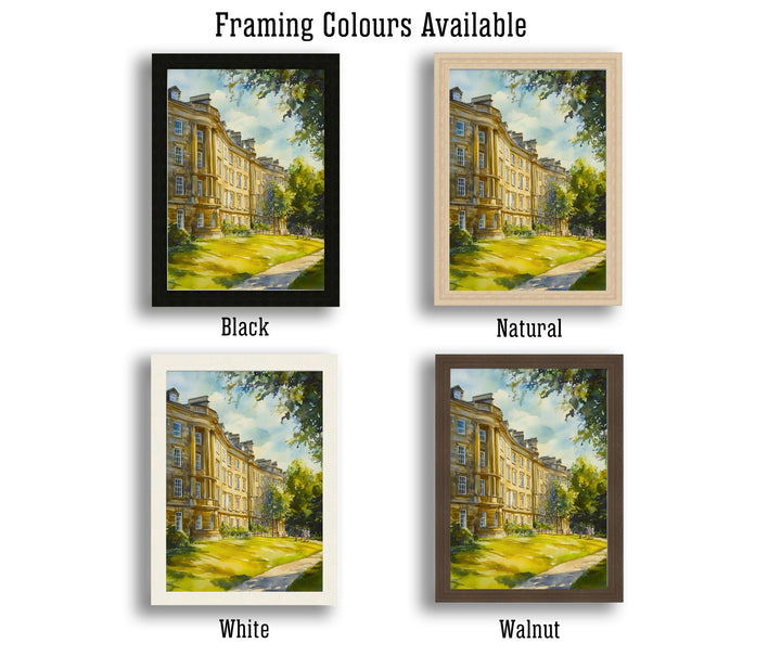 Royal Crescent Bath Watercolour Print Georgian Architecture Art John Wood the Younger Jane Austen Home Decor UK Travel Poster