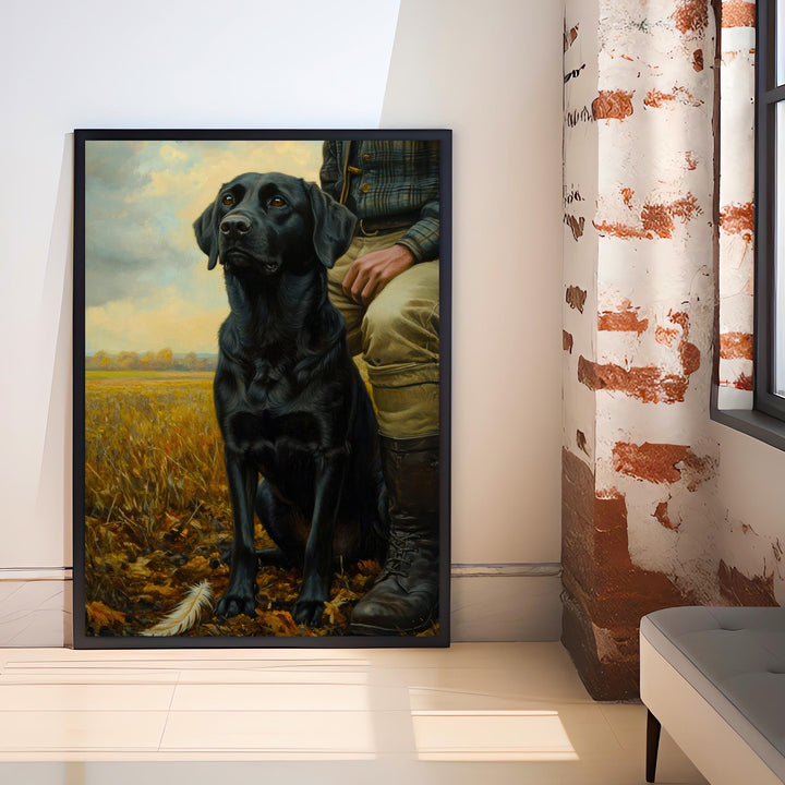 Black Labrador Watercolor Print Cottagecore Decor Rustic Dog Painting Loyal Companion Wall Art