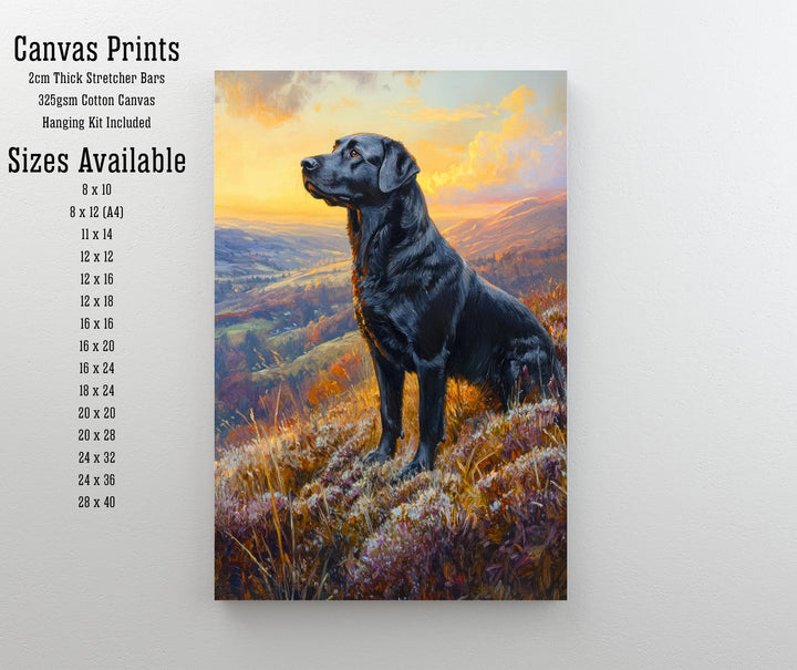 Labrador in Frosty Heather Painting Dark Academia Cottagecore Print Winter Landscape Dog Art