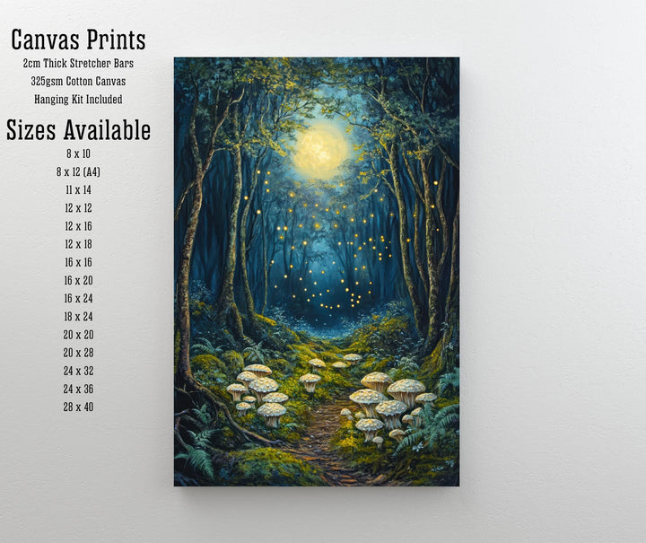 Enchanted Fairy Grove Art Print Mystical Woodland Wall Art Vintage Fantasy Poster for Living Room Bedroom or Gallery Wall Whimsical Nature