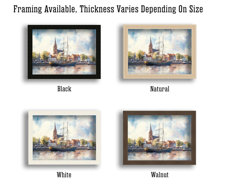 Bremen Travel Poster Print Germany Wall Art Historic City Landscape Gift for Europe Lovers and Fans of Scenic German Architecture