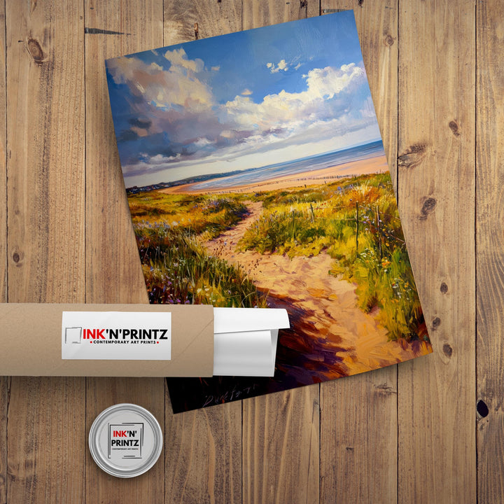 West Kirby Travel Poster Print Wirral England Wall Art Coastal Landscape Gift for UK Seaside Lovers and Fans of Scenic British North West