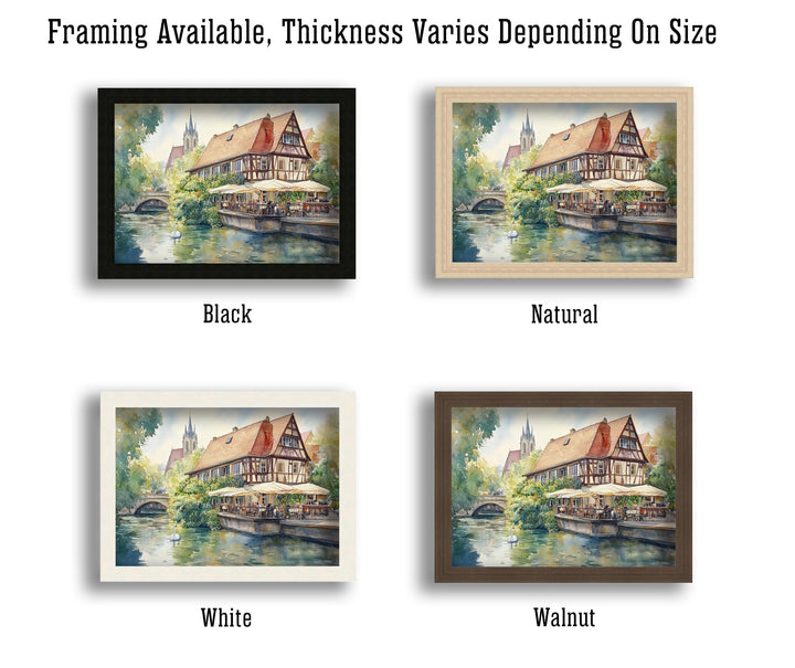 Stuttgart Travel Poster Print Germany Wall Art City Skyline Landscape Gift for Europe Lovers and Fans of Scenic German Architecture