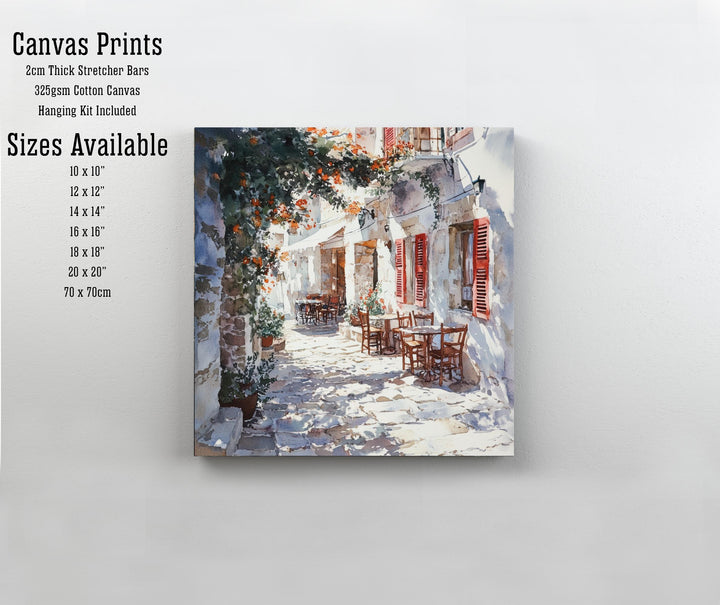 Naxos Greece Watercolour Landscape Painting Poster Wall Art Coastal Island Scene Print Gift for Europe Lovers and Fans of Scenic Greek