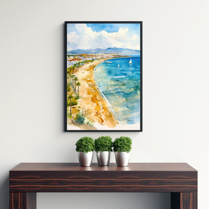 La Manga Spain Watercolour Print Mar Menor Coastal Art Spanish Beach Poster Mediterranean Sea Landscape Murcia Region Travel Wall Decor