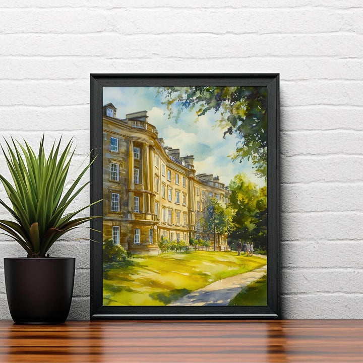 Royal Crescent Bath Watercolour Print Georgian Architecture Art John Wood the Younger Jane Austen Home Decor UK Travel Poster