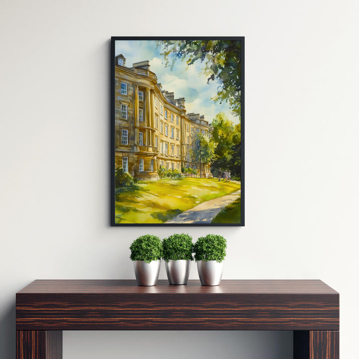 Royal Crescent Bath Watercolour Print Georgian Architecture Art John Wood the Younger Jane Austen Home Decor UK Travel Poster