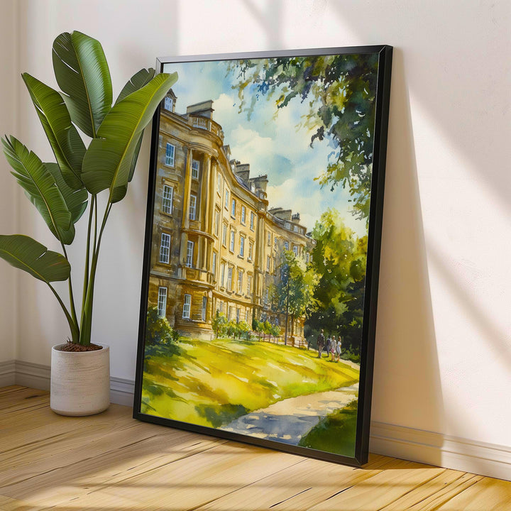 Royal Crescent Bath Watercolour Print Georgian Architecture Art John Wood the Younger Jane Austen Home Decor UK Travel Poster