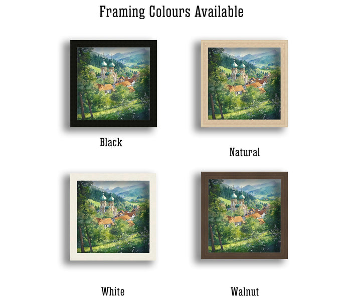 St Blasien Germany Travel Poster Print Black Forest Wall Art Mountain Village Landscape Gift for Europe Lovers and Fans of Scenic German