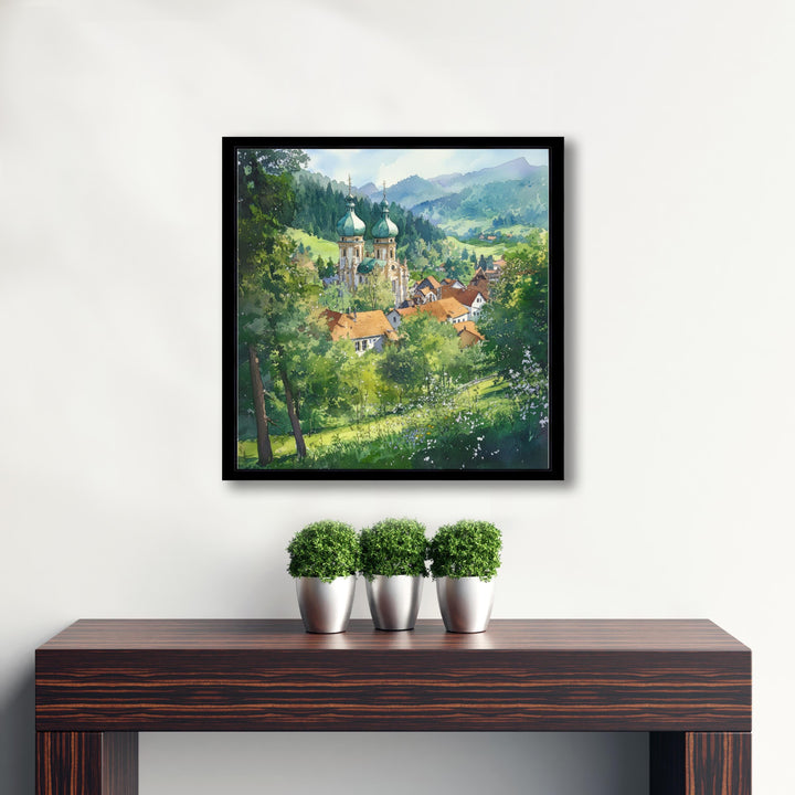St Blasien Germany Travel Poster Print Black Forest Wall Art Mountain Village Landscape Gift for Europe Lovers and Fans of Scenic German