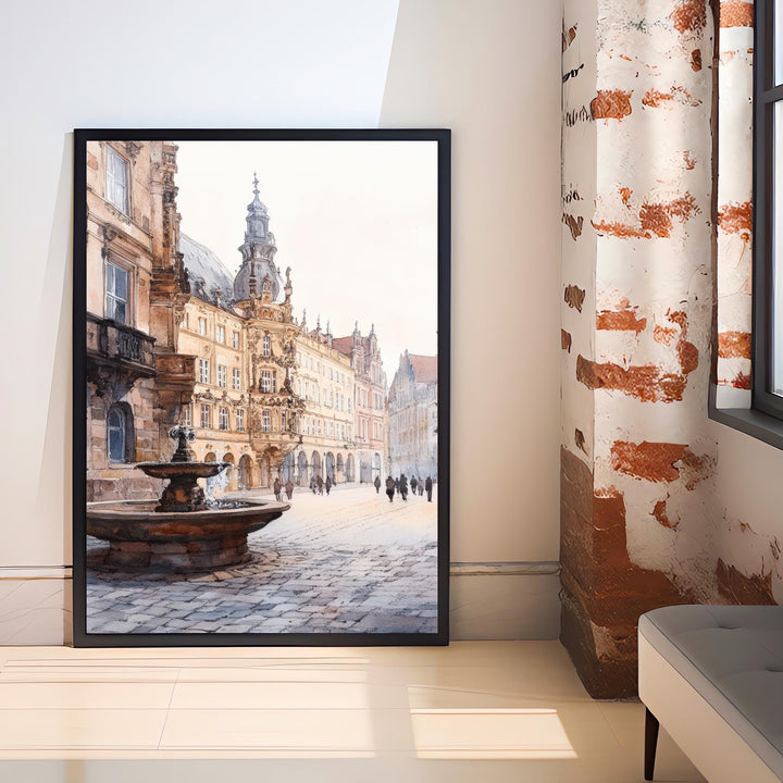 Dresden Germany Travel Poster Print Wall Art Historic City Landscape Gift for Europe Lovers and Fans of Scenic German Architecture