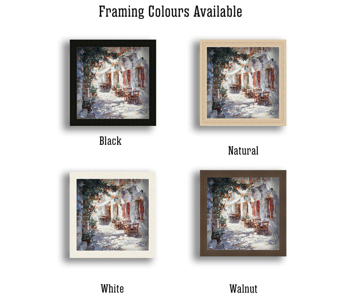 Naxos Greece Watercolour Landscape Painting Poster Wall Art Coastal Island Scene Print Gift for Europe Lovers and Fans of Scenic Greek