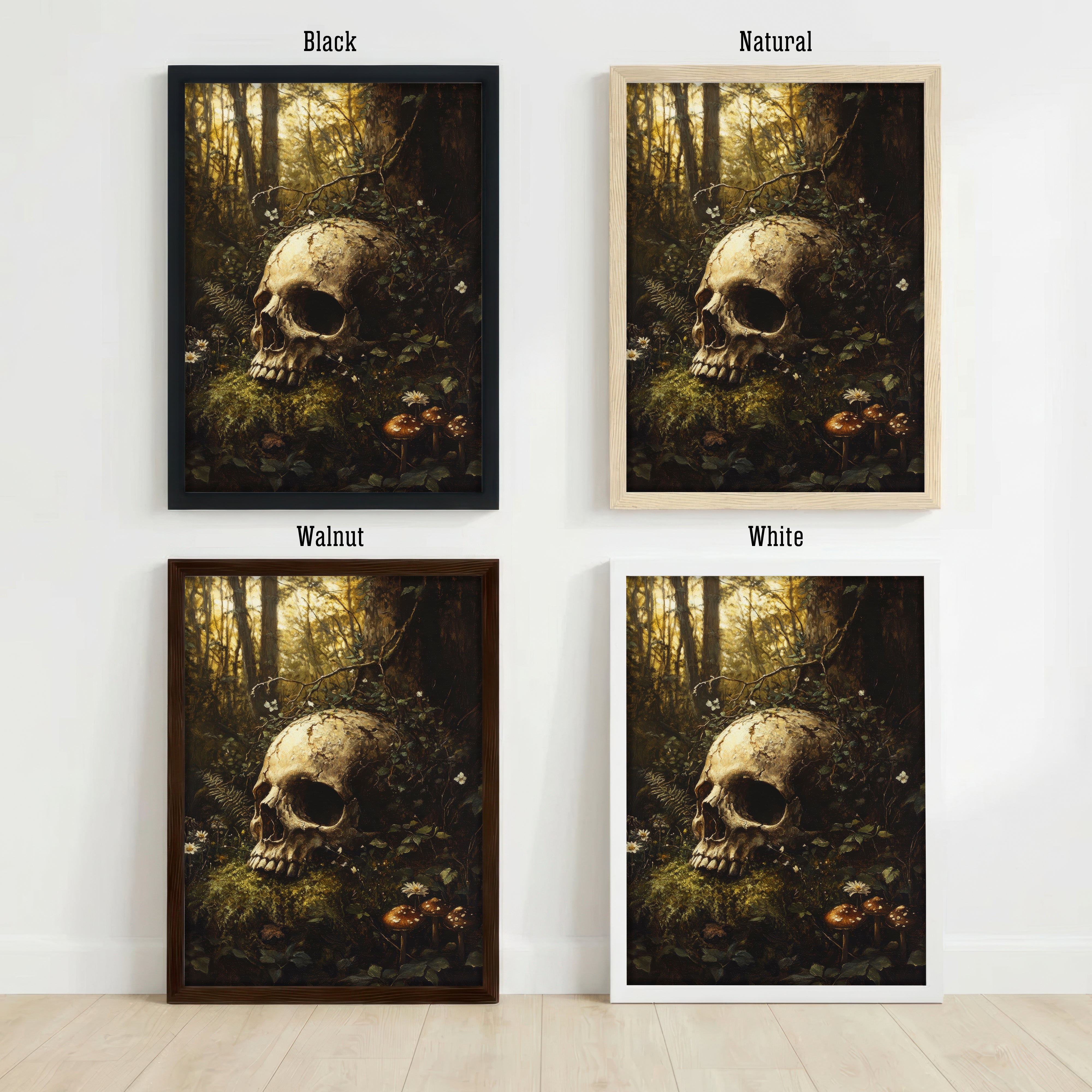 Forest Skull Gothic Art Print