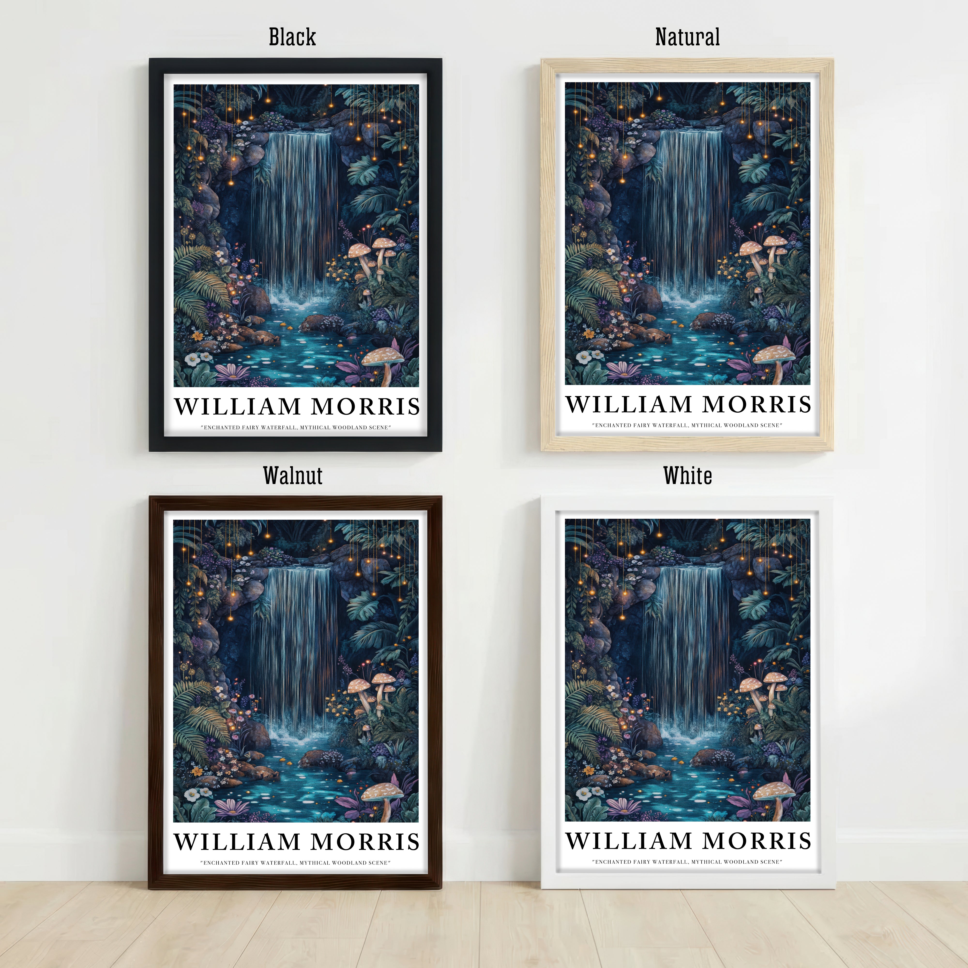 Enchanted Woodland Waterfall Art Print