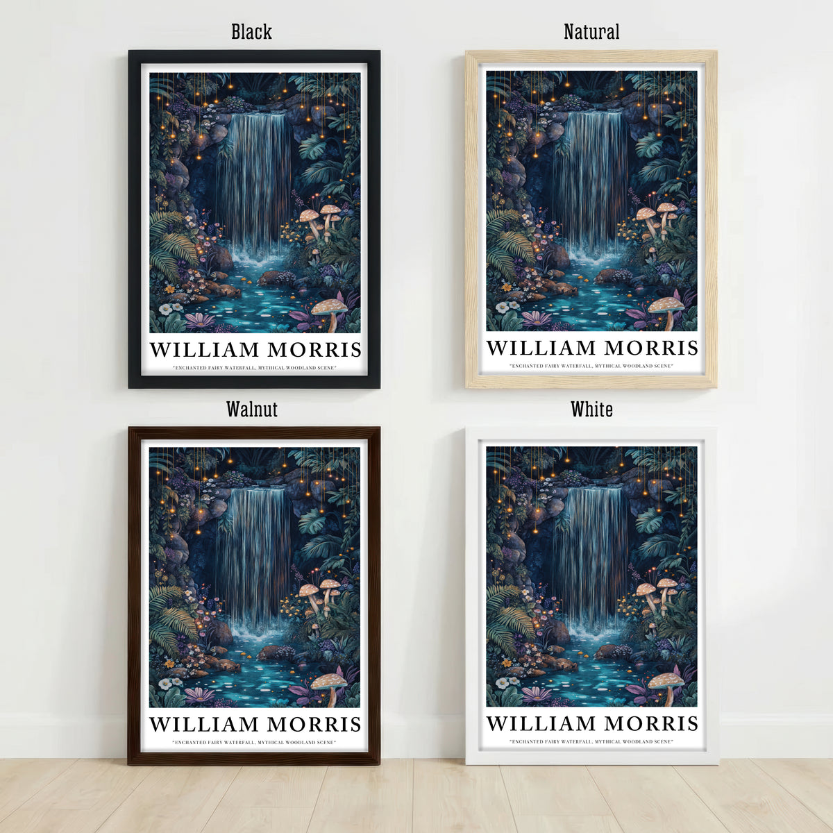 Enchanted Woodland Waterfall Art Print