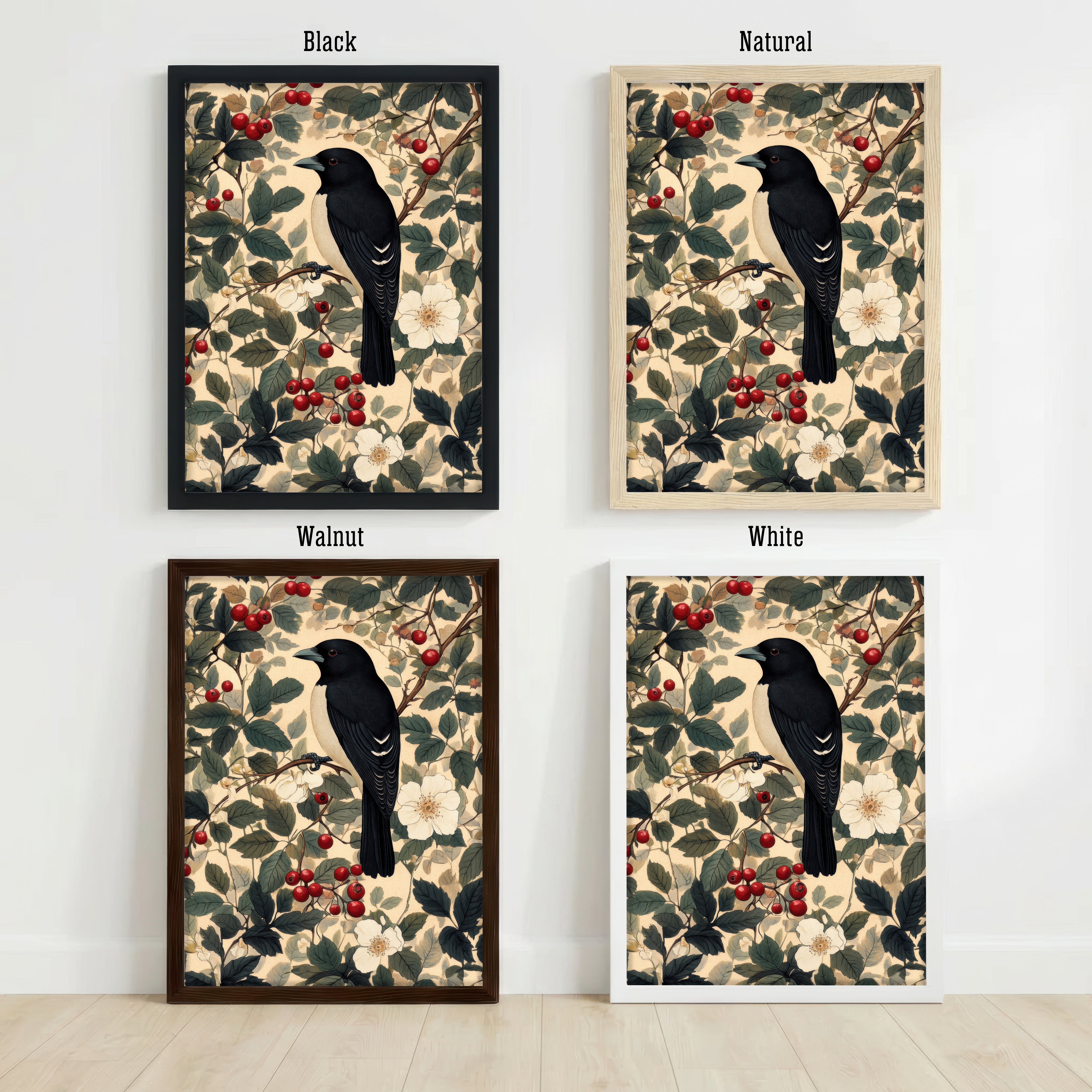 Black Crow Berry Botanical Art Print