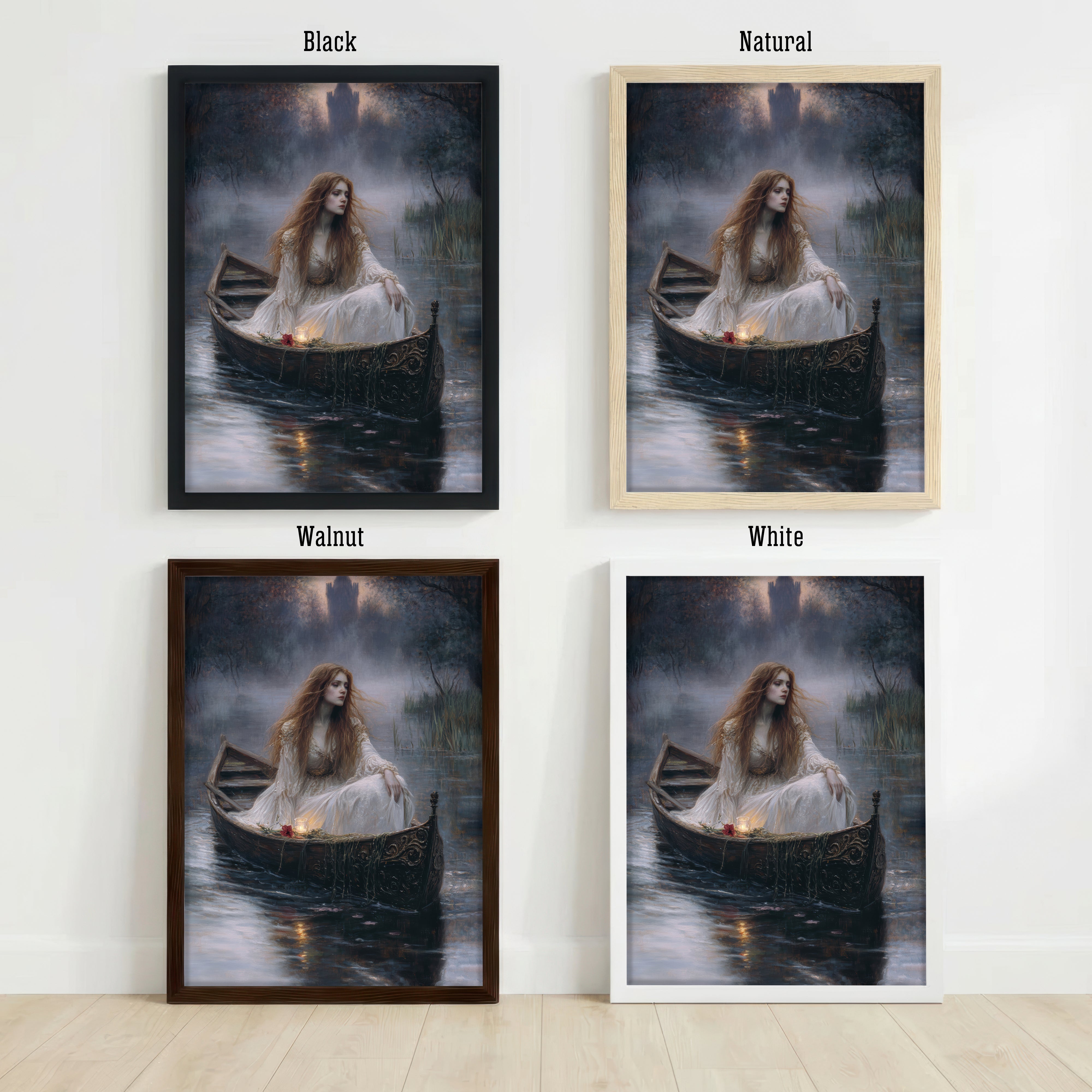 Romantic Woman in Boat Art Print