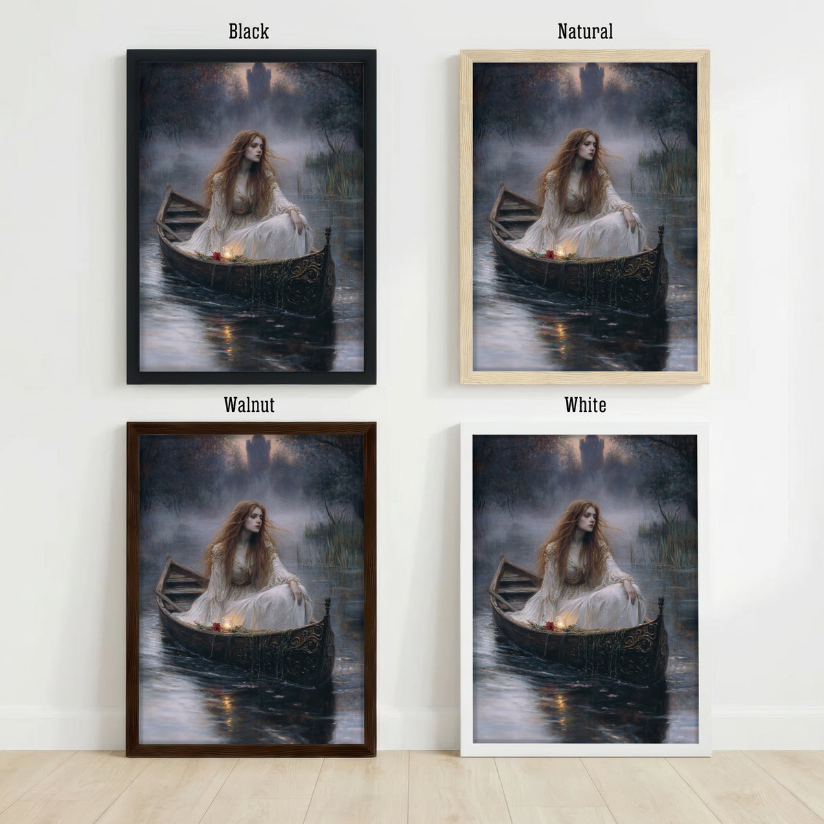 Romantic Woman in Boat Art Print