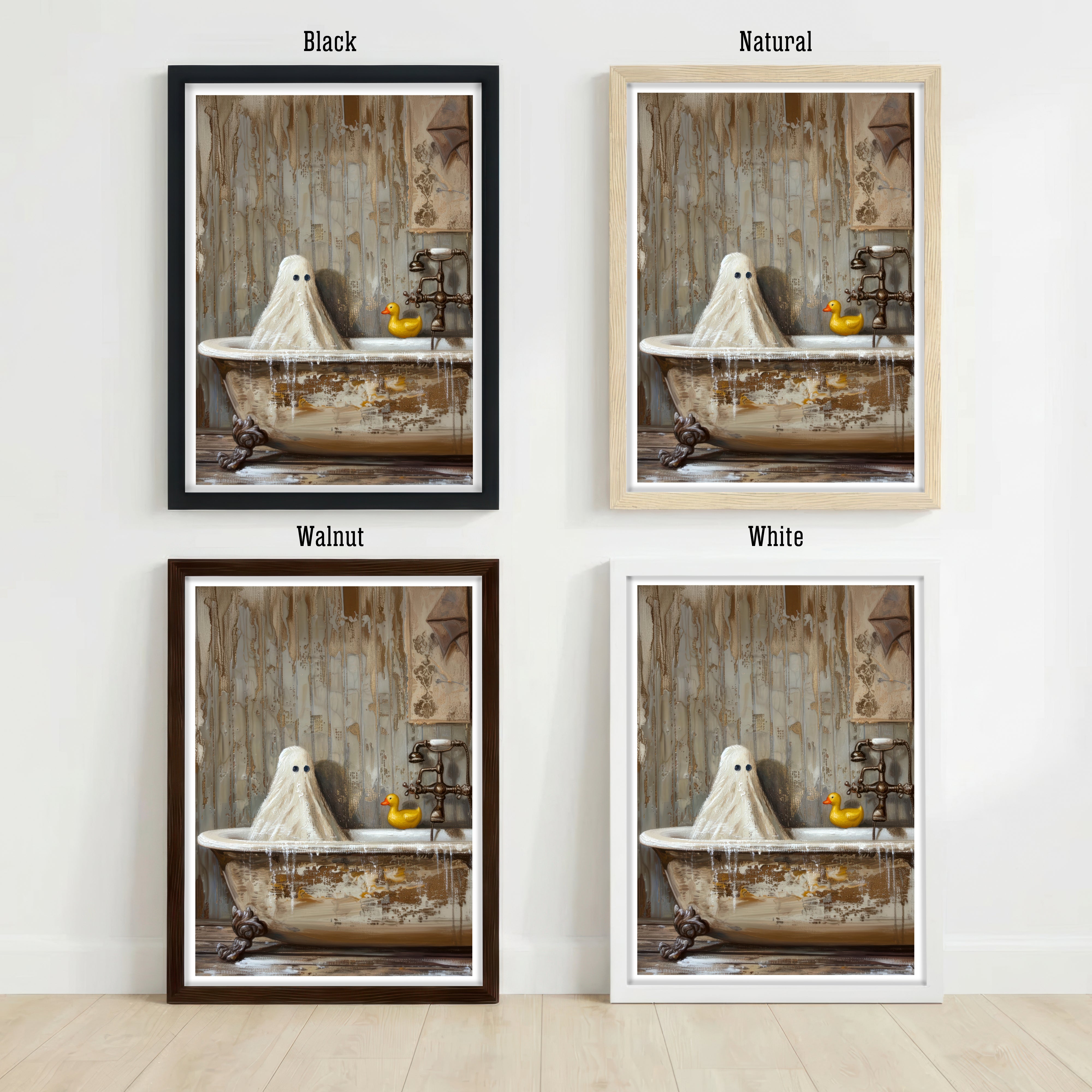 Ghost Bath Whimsical Art Print
