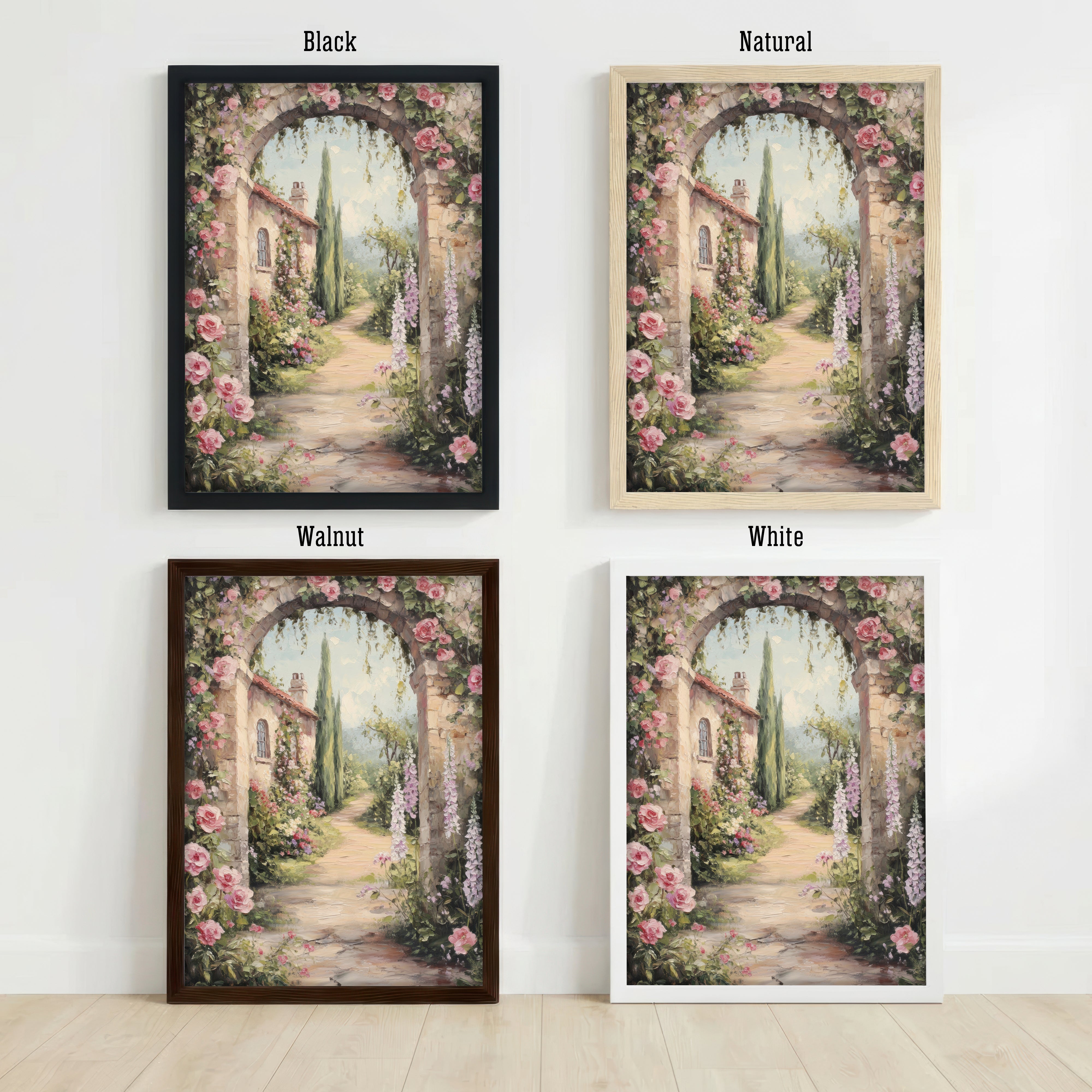 Romantic Rose Garden Arch Art Print