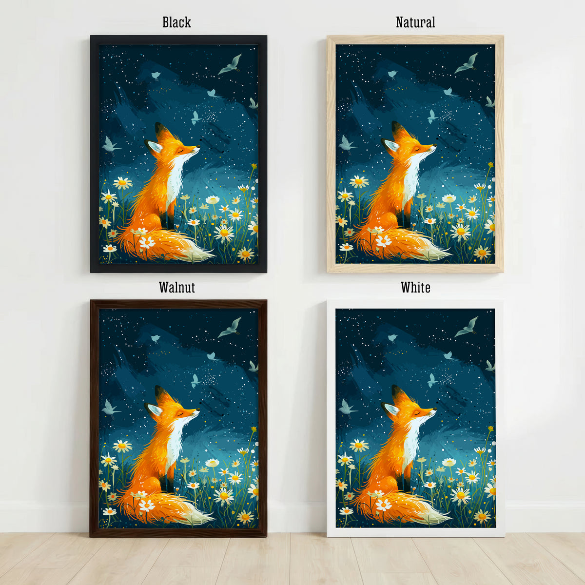 Whimsical Fox Meadow Art Print