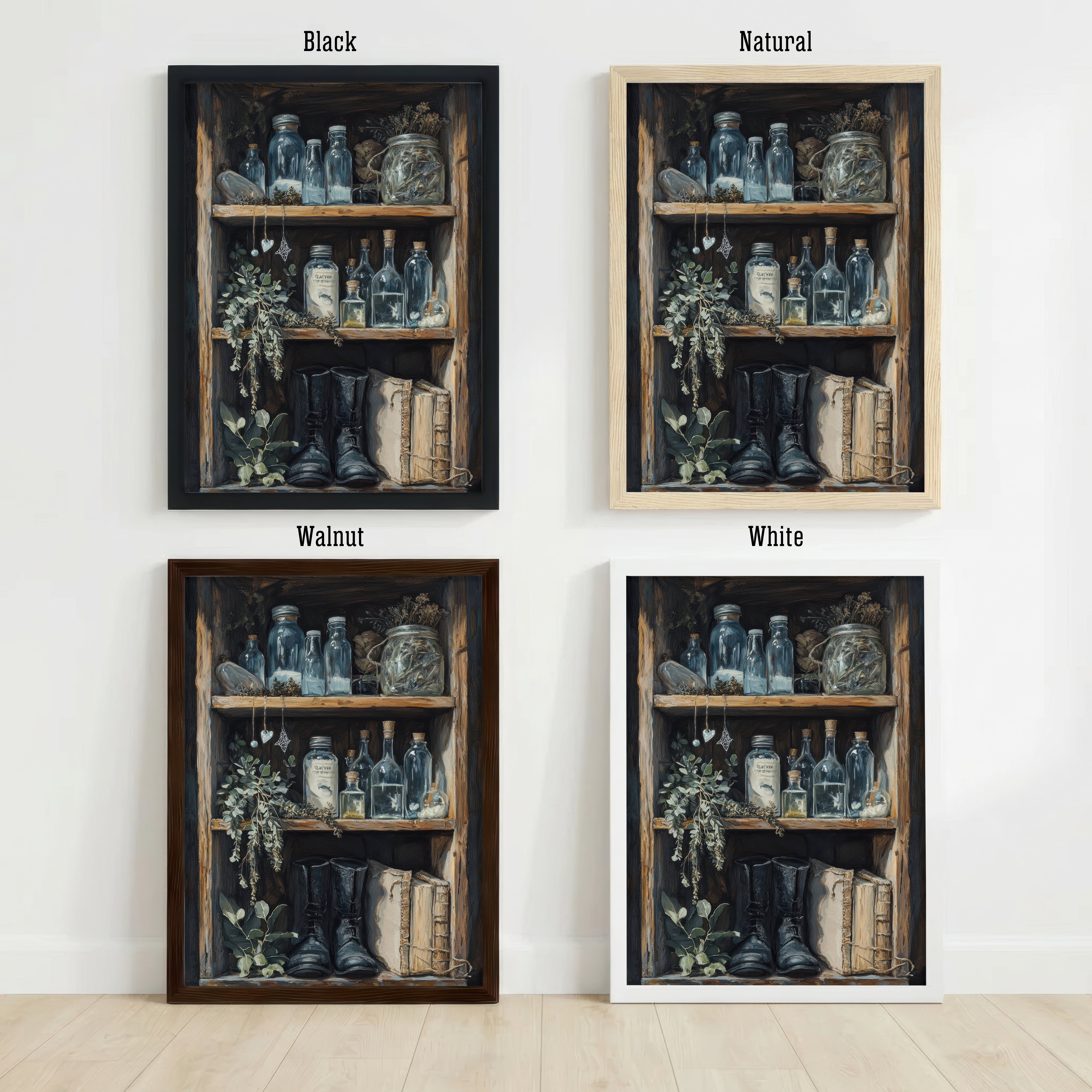 Dark Academia Apothecary Shelf Art Print