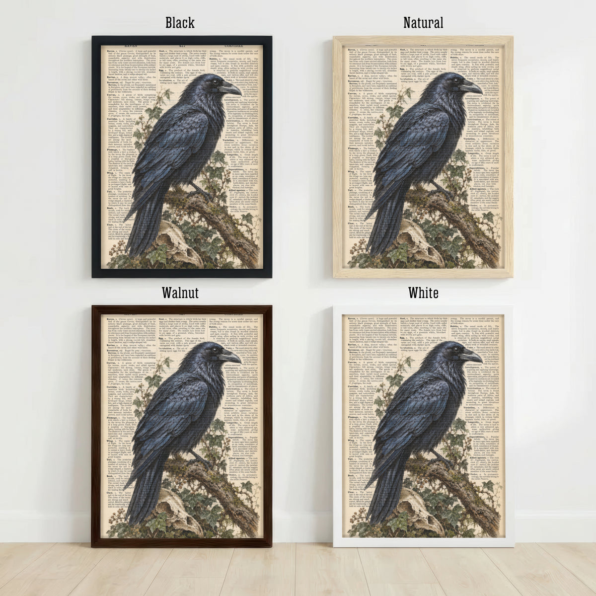 Vintage Raven Dark Academia Art Print