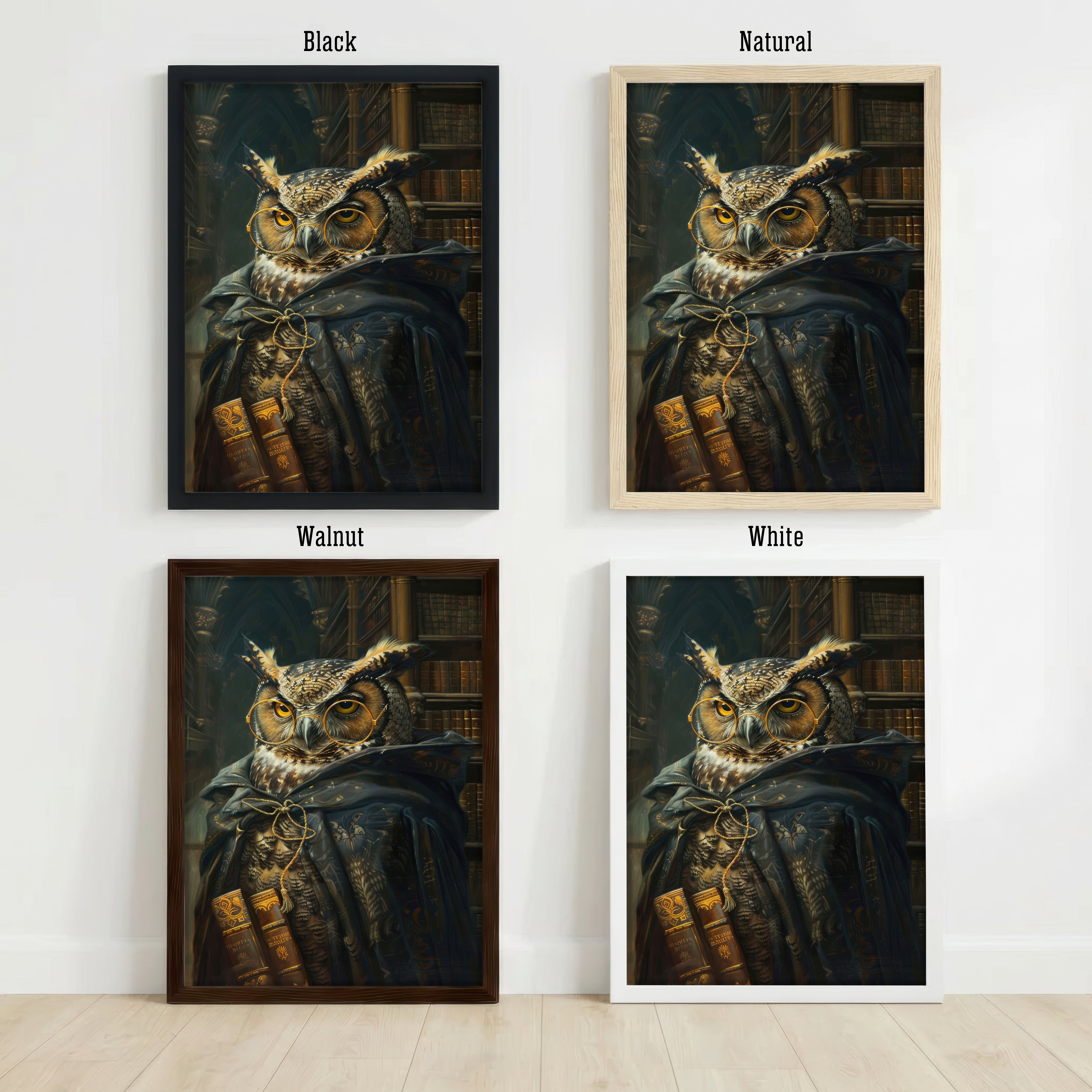 Wizard Owl Dark Academia Art Print