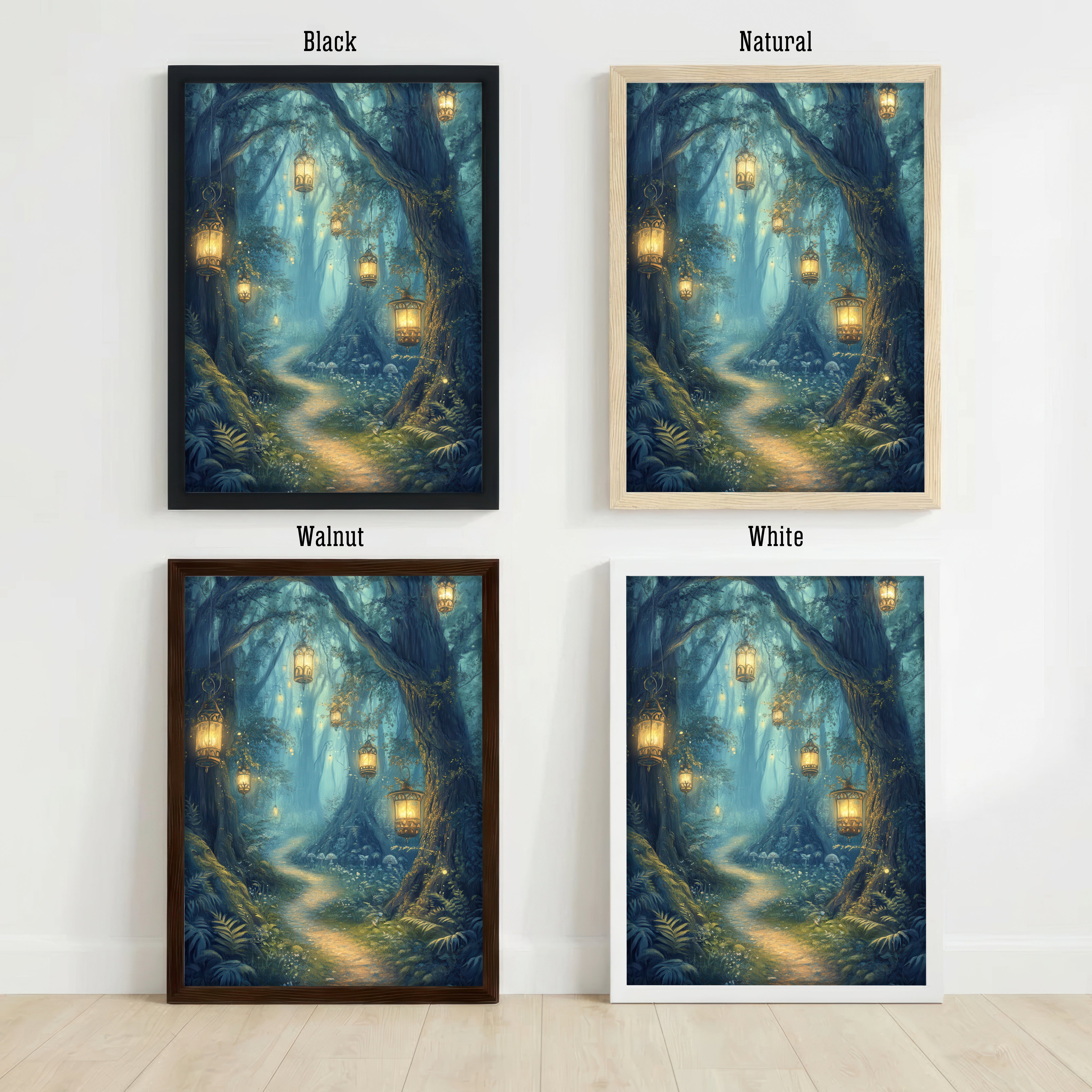 Enchanted Lantern Forest Art Print