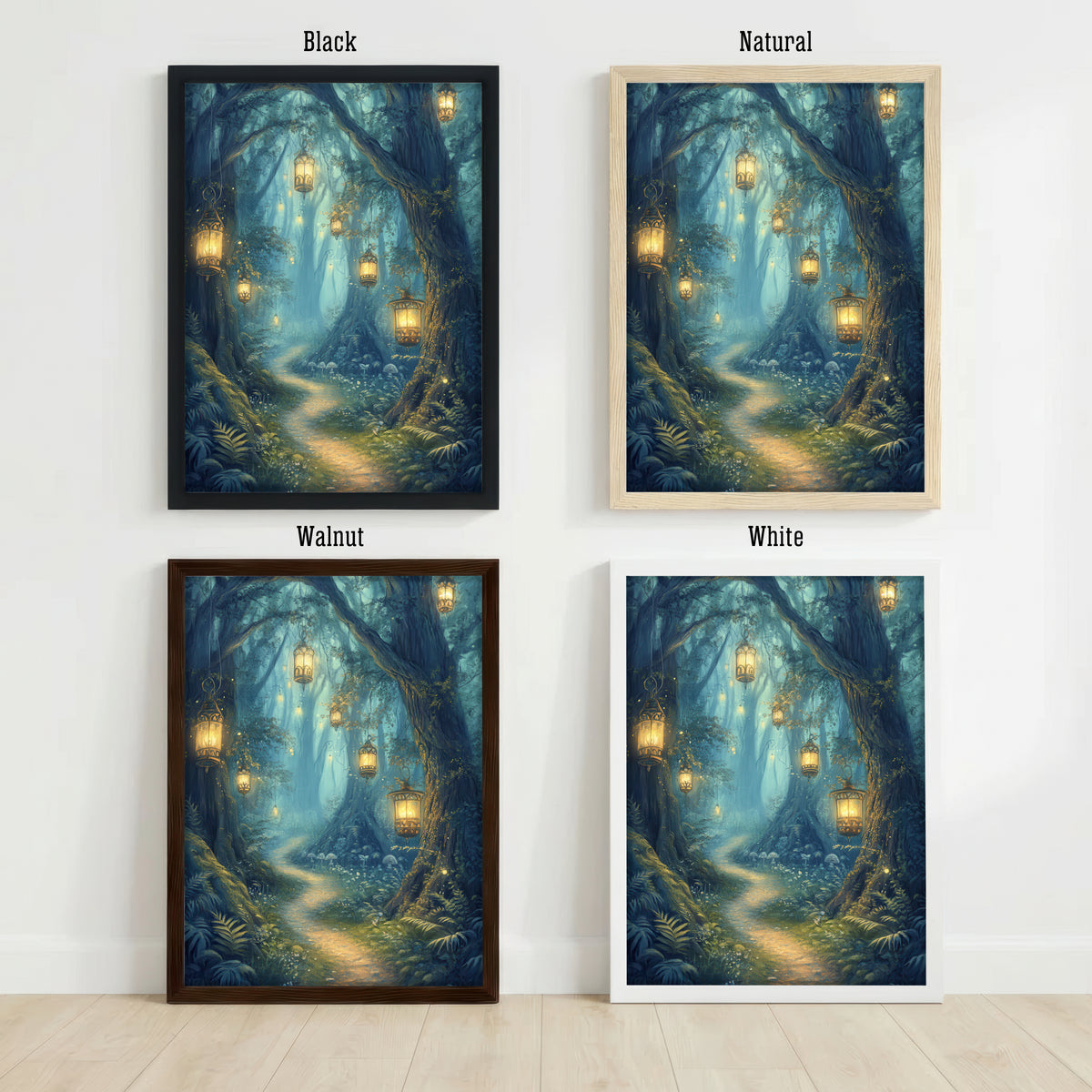 Enchanted Lantern Forest Art Print