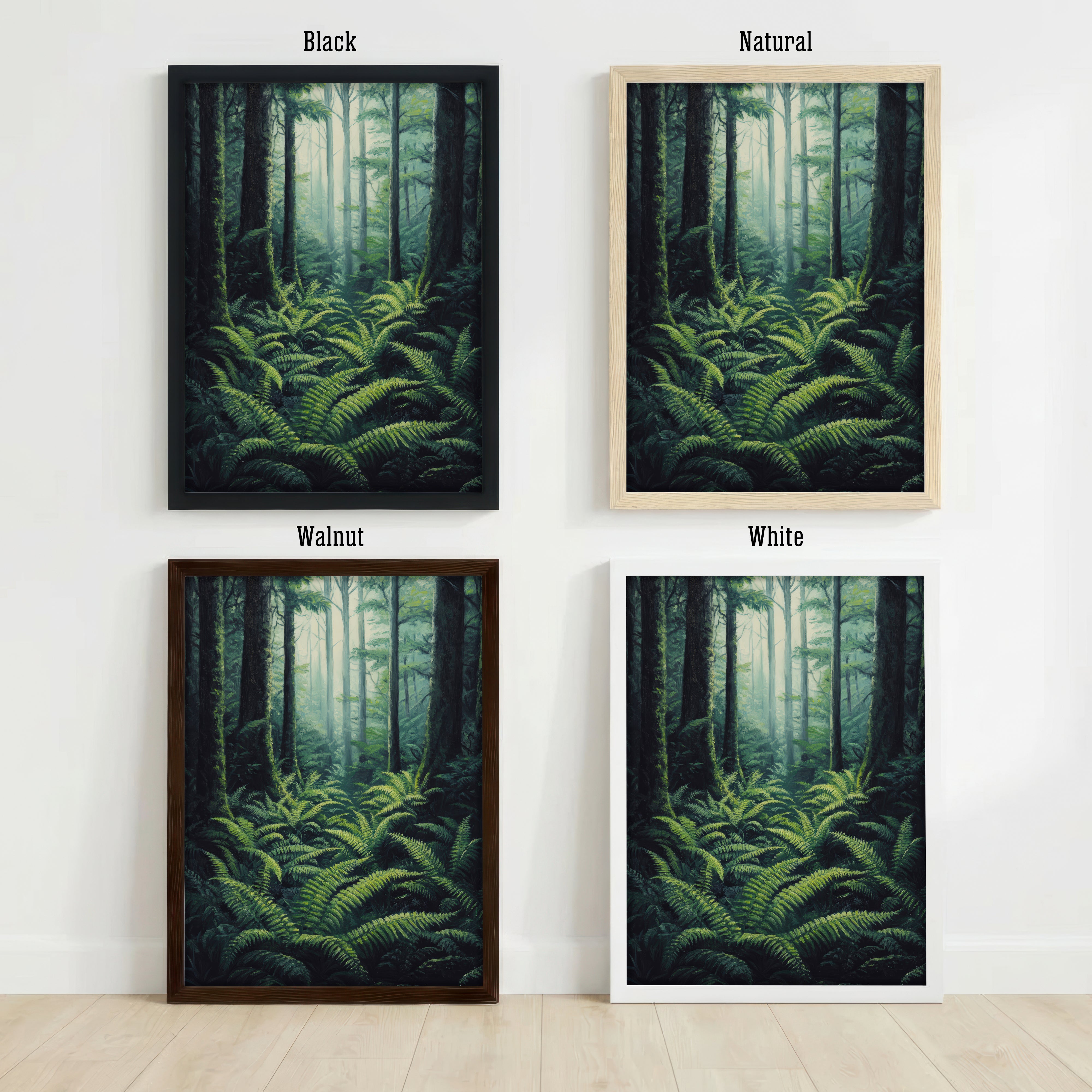 Misty Fern Forest Art Print