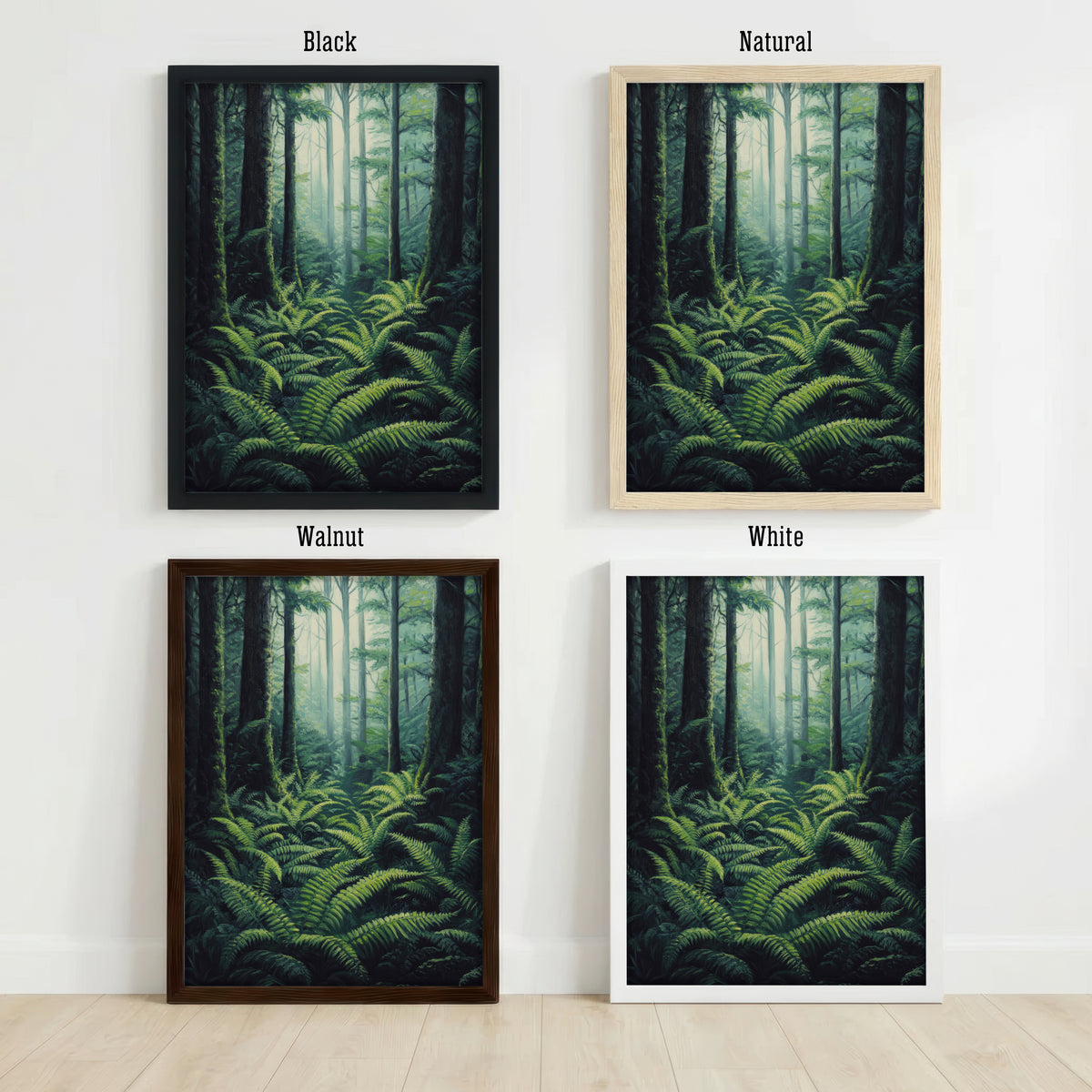 Misty Fern Forest Art Print