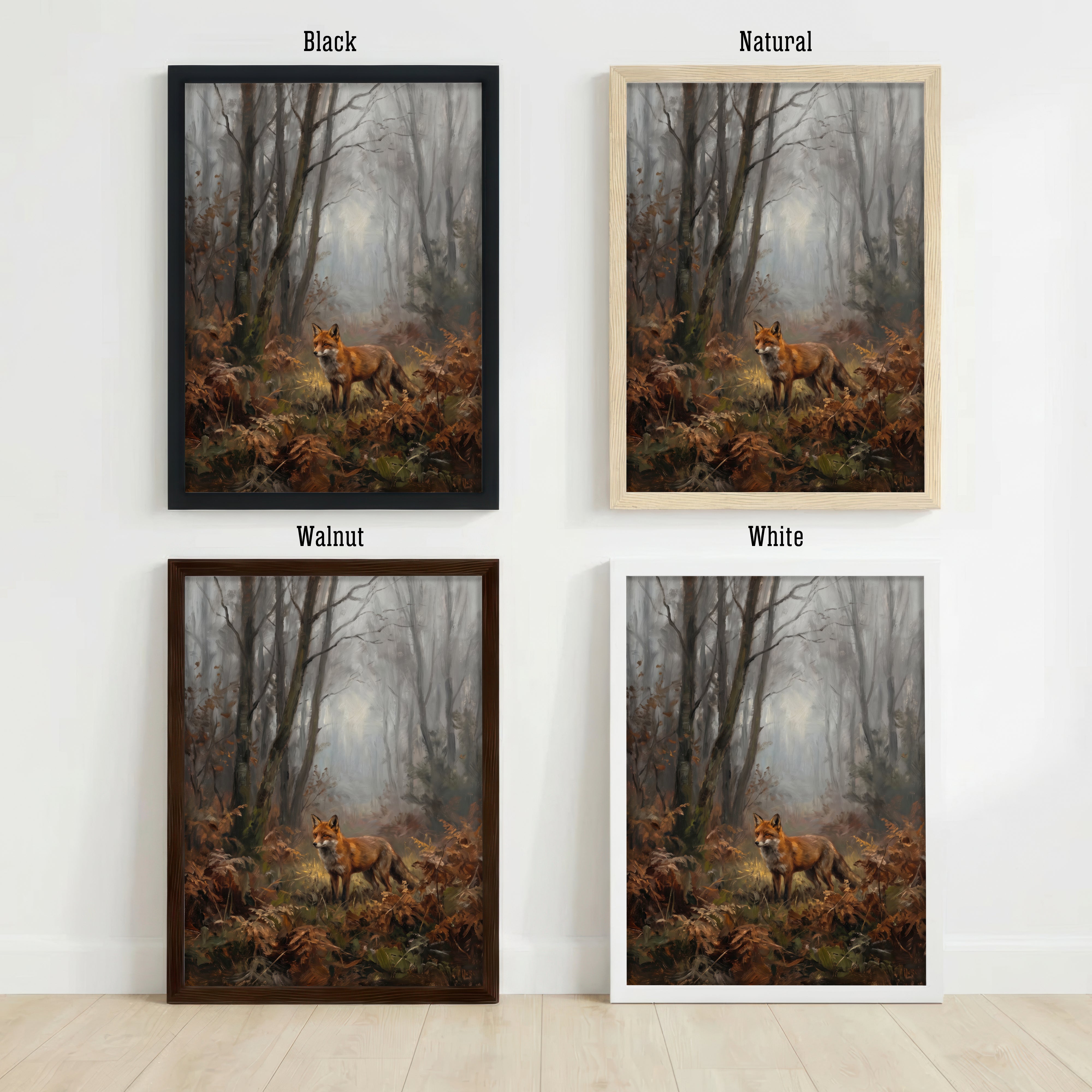 Misty Woodland Fox Art Print