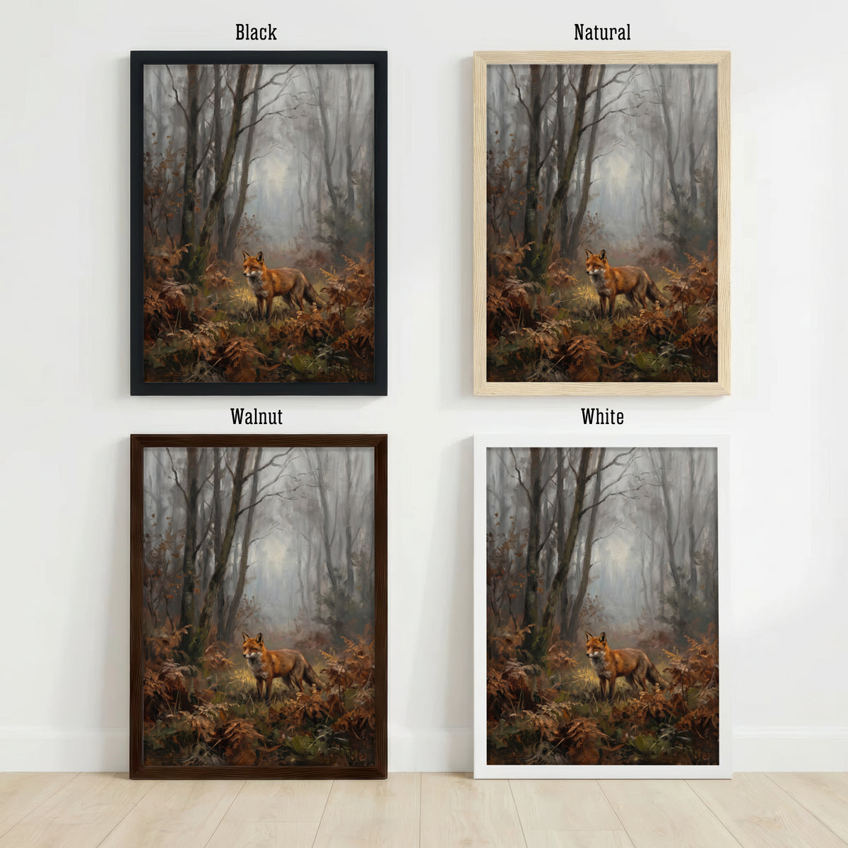 Misty Woodland Fox Art Print