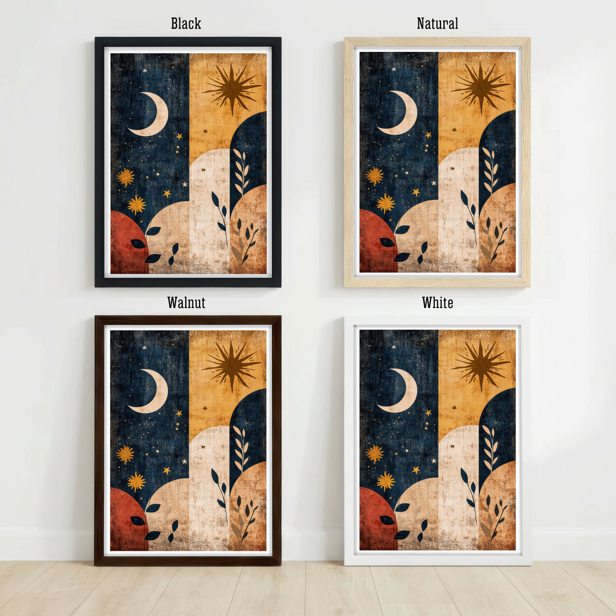 Celestial Moon and Sun Art Print