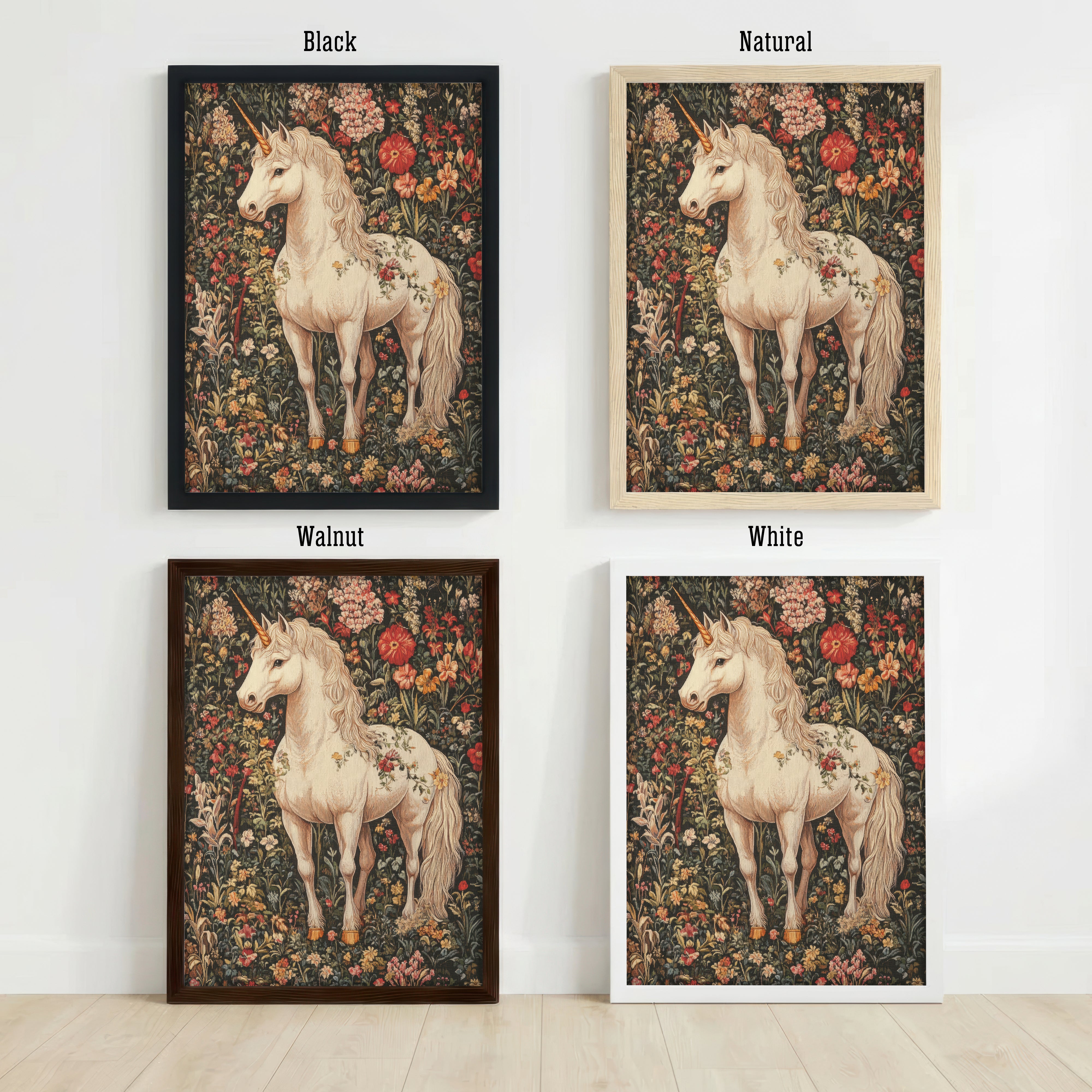 Floral Unicorn Art Print