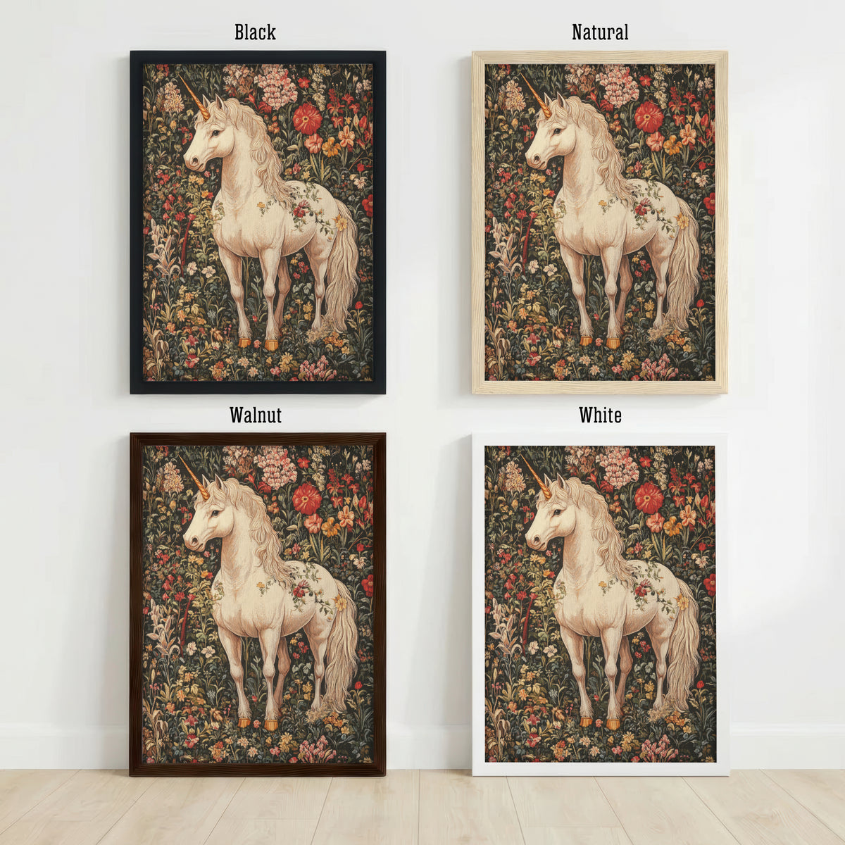 Floral Unicorn Art Print