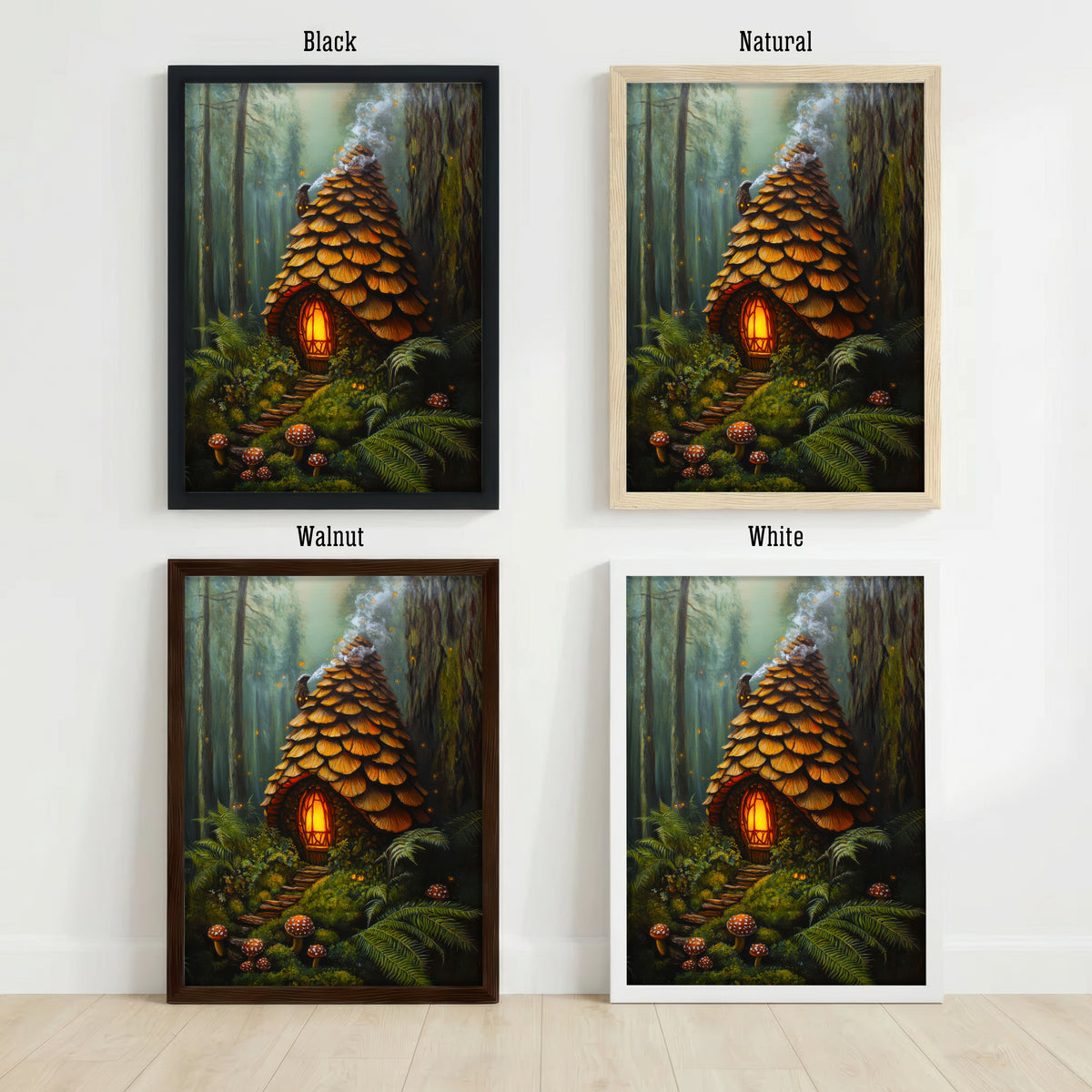 Enchanted Pinecone Cottage Art Print