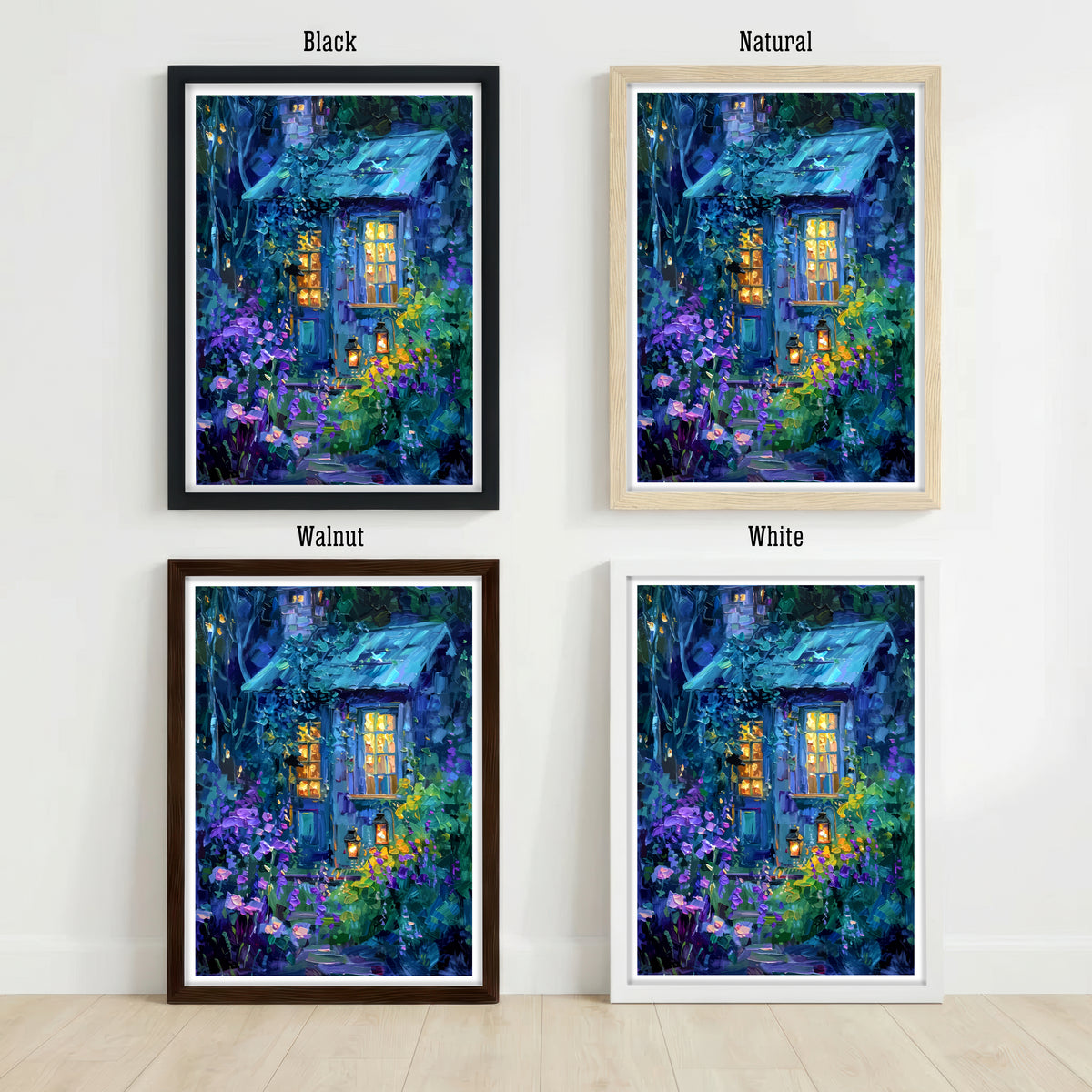 Blue Cottage Garden Art Print