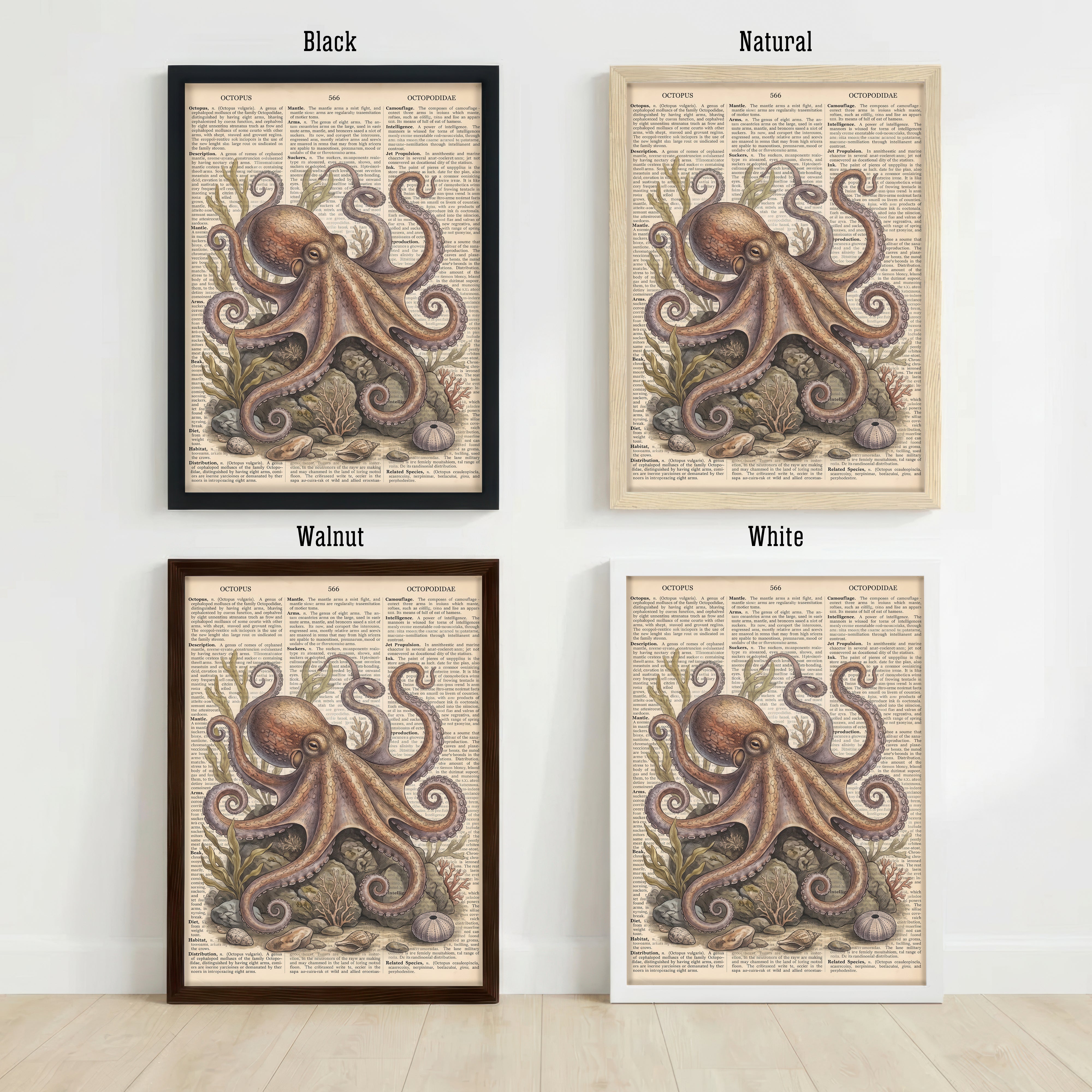 Vintage Octopus Nautical Art Print