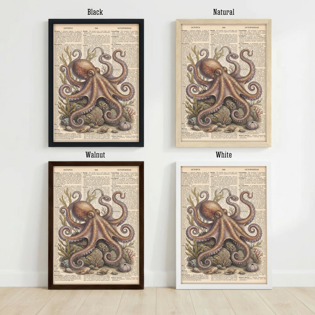 Vintage Octopus Nautical Art Print